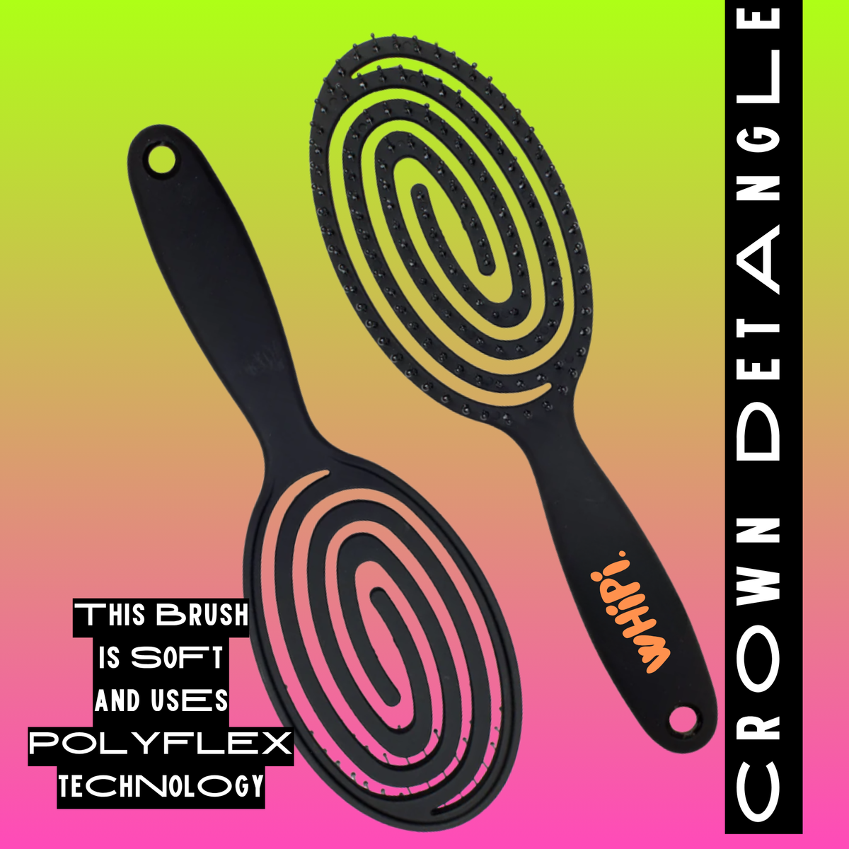 Detangle- Crown Detangle Brush  Black