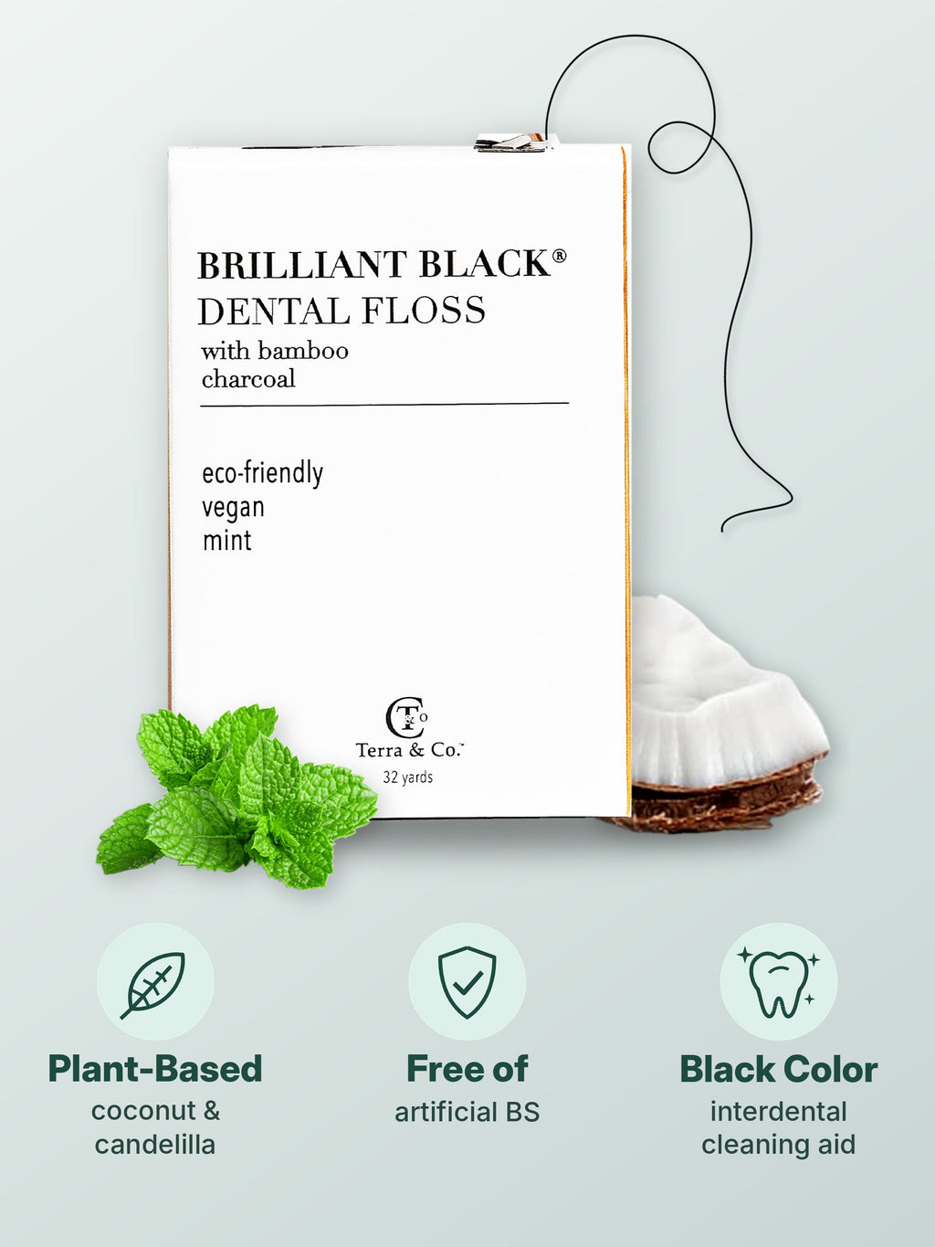 Brilliant Black® Charcoal Bamboo Dental Floss – Vegan & PFAS-Free