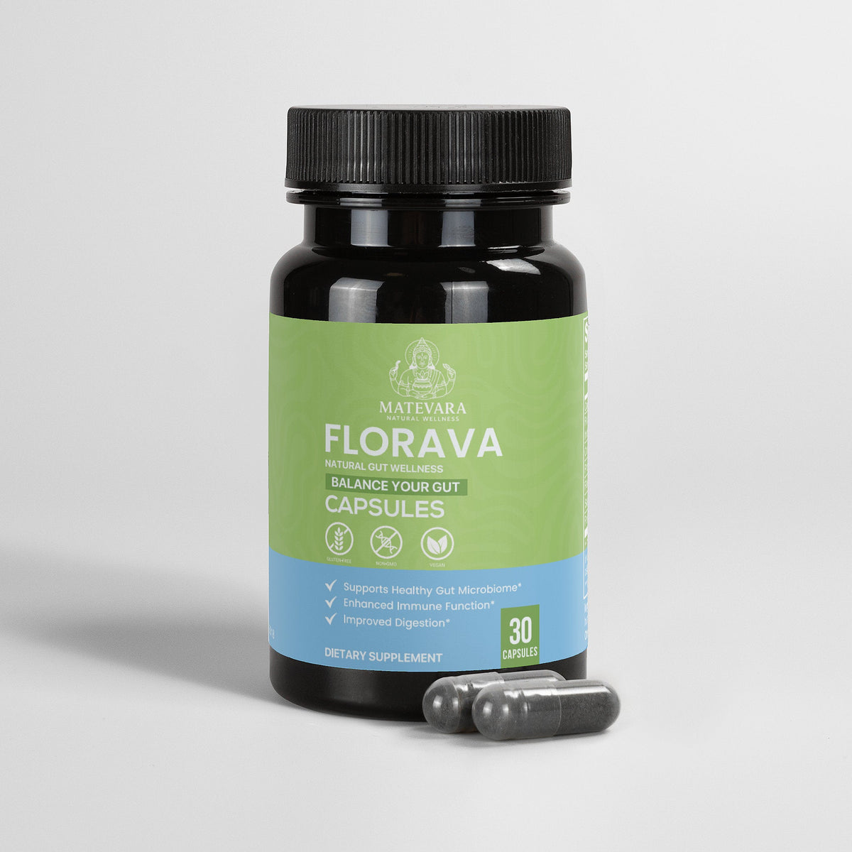 Florava Natural Gut Wellness Capsules | 30 Vegan Capsules