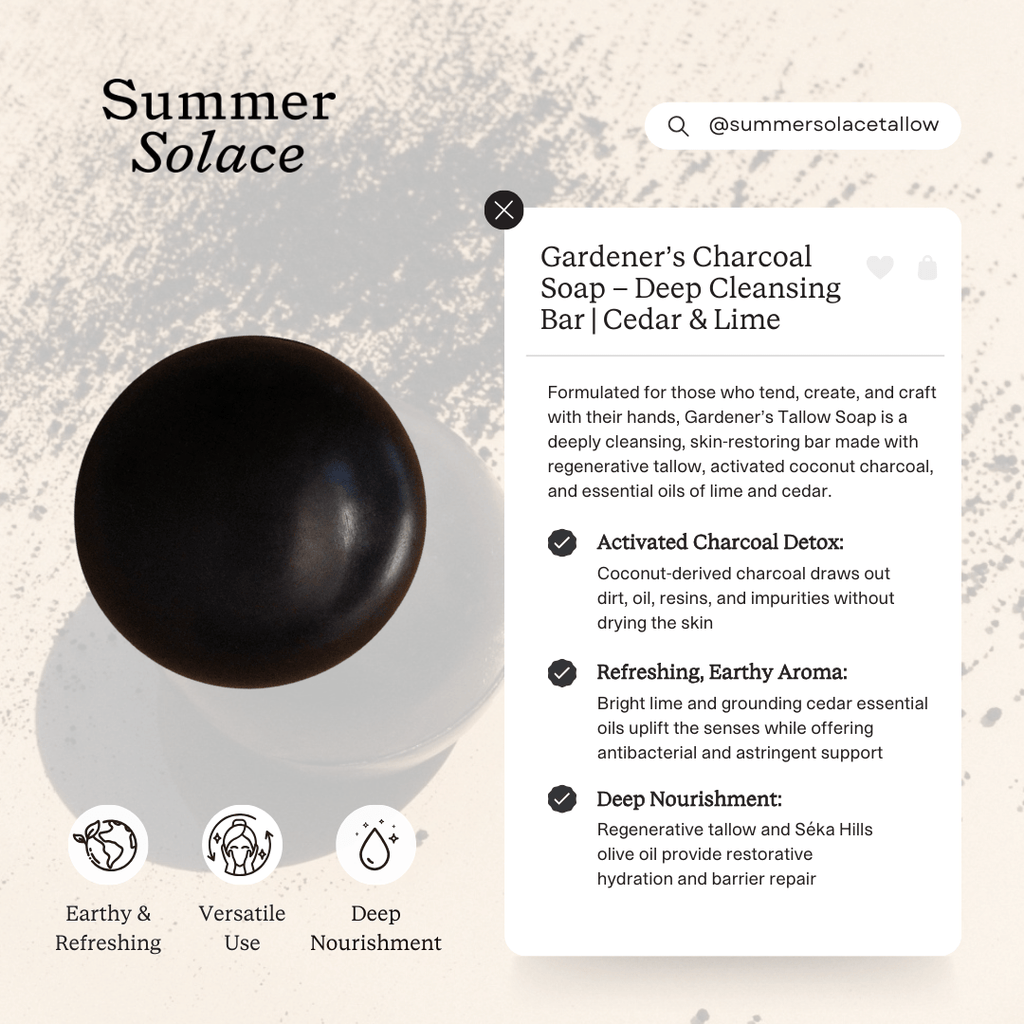 Gardener’s Sphere Soap – Activated Charcoal with Cedar & Lime