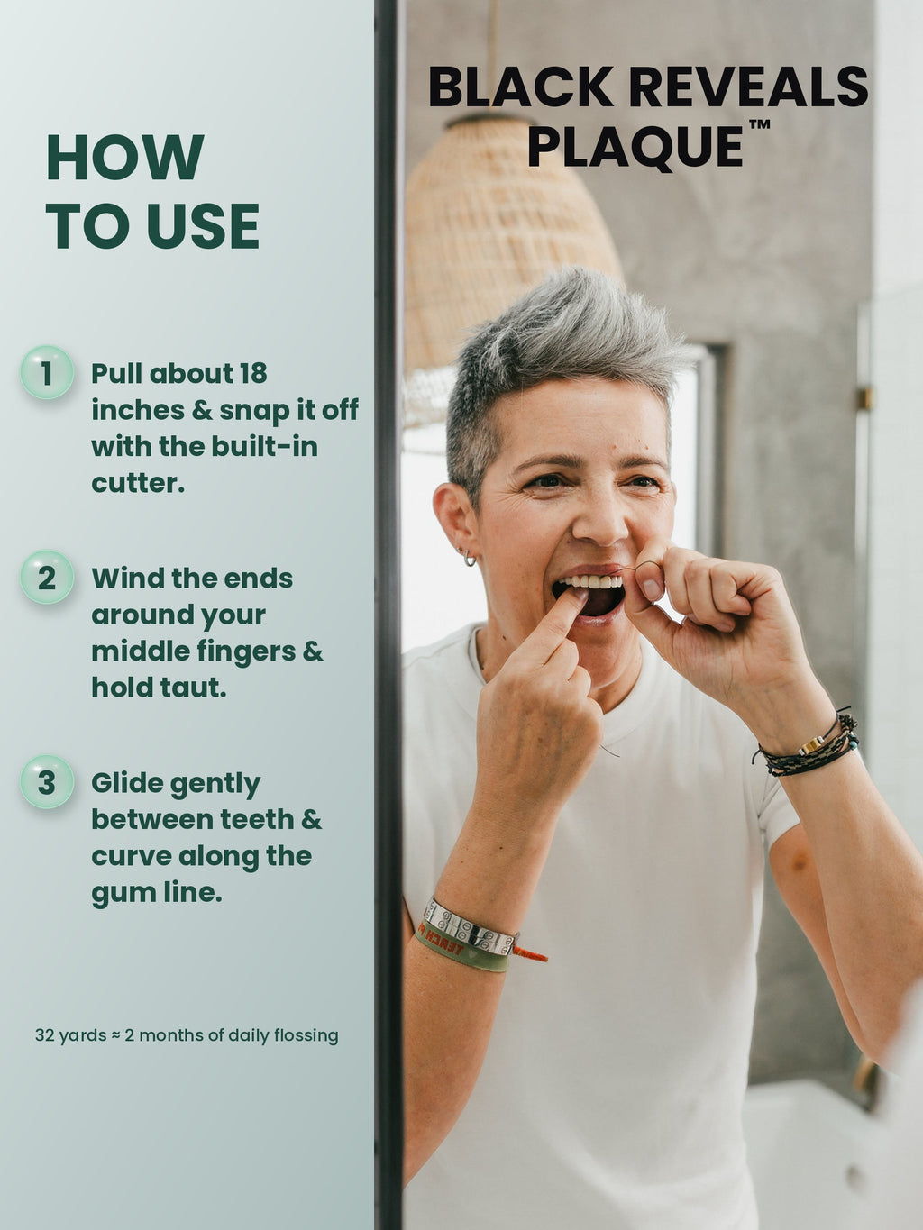 Brilliant Black® Charcoal Bamboo Dental Floss – Vegan & PFAS-Free