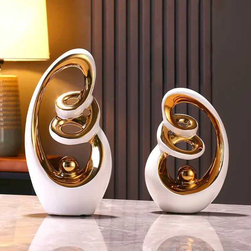 ceramic decorative vase set abstract