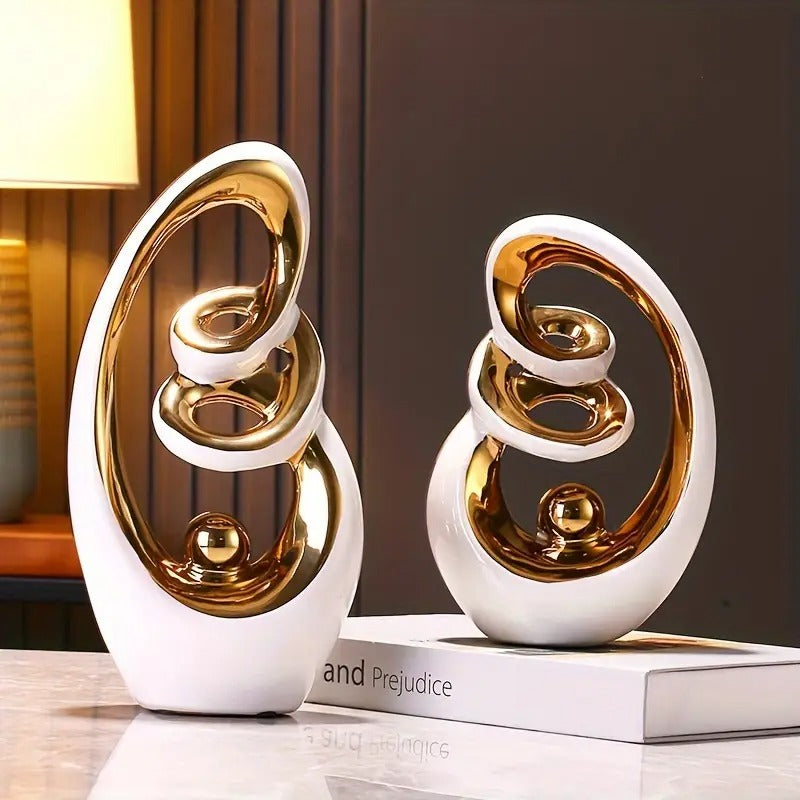 ceramic decorative vase set abstract