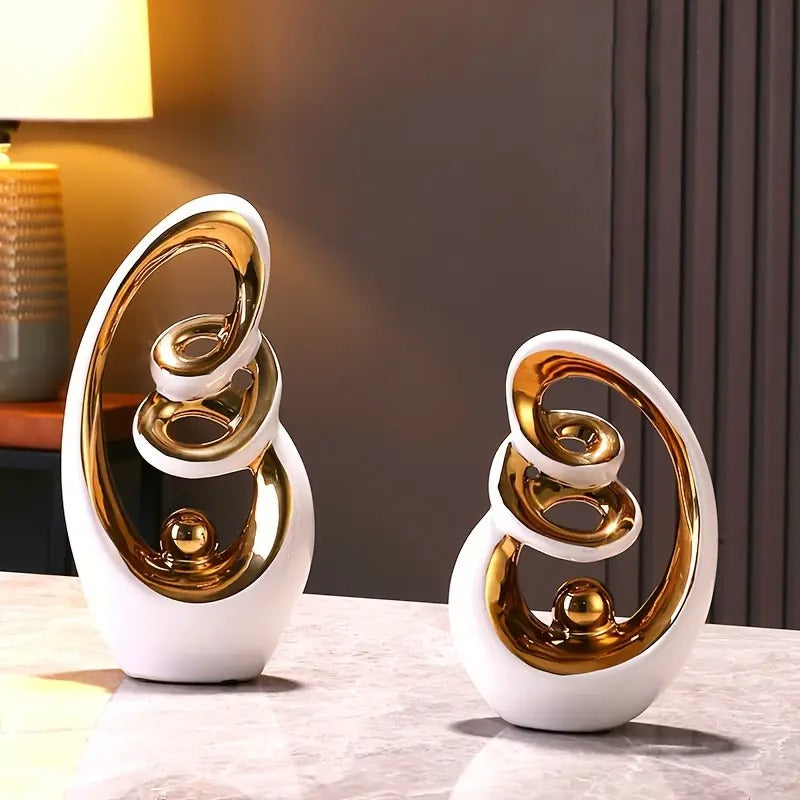 ceramic decorative vase set abstract