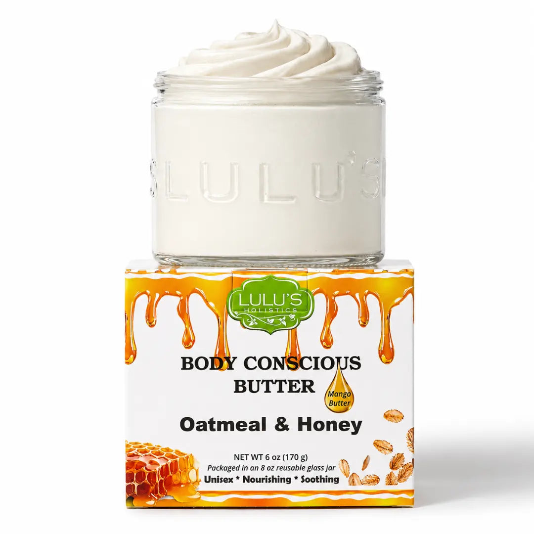 Lulu's Holistics Oatmeal & Honey Whipped Mango Body Butter – Non-Greasy, Gentle Hydration