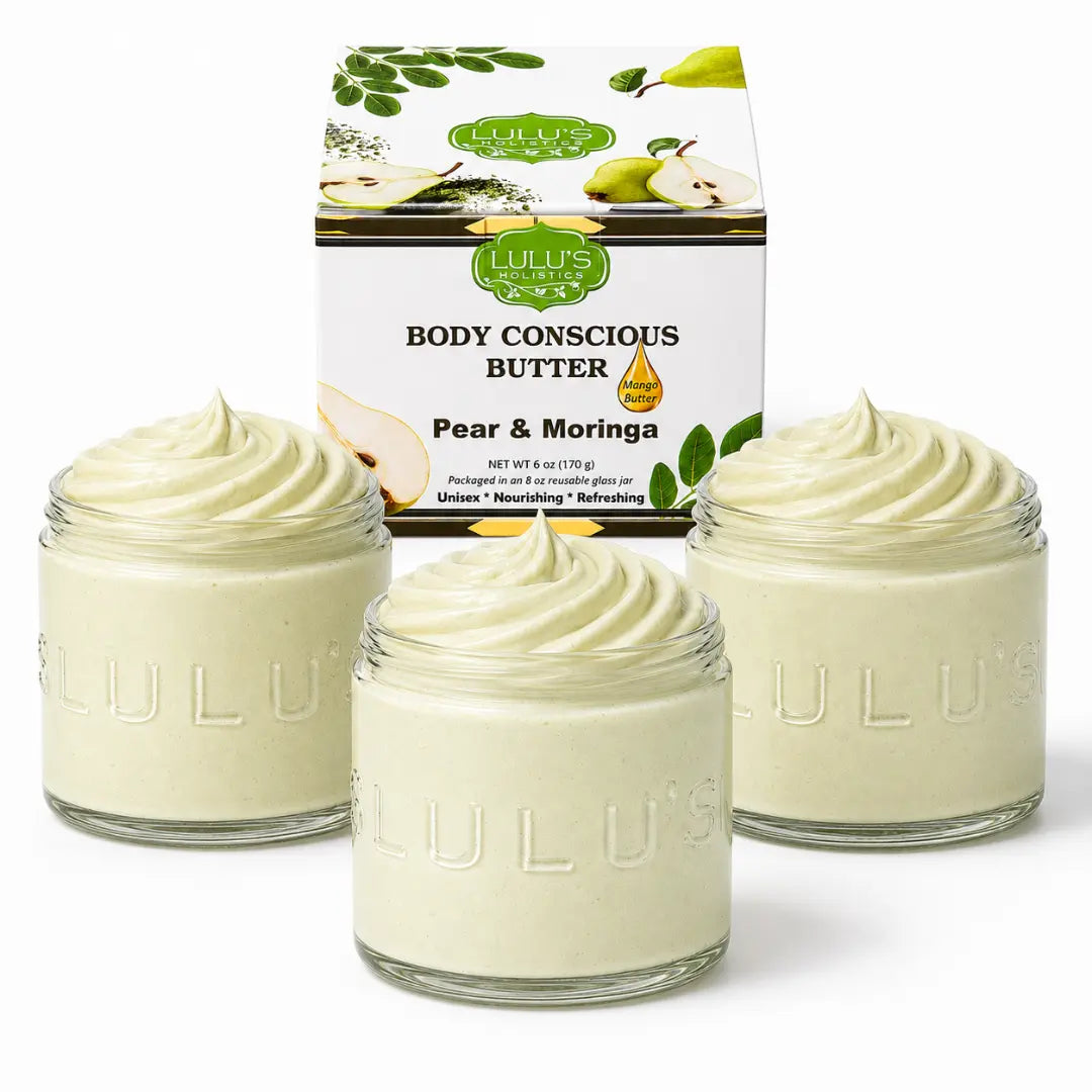 Lulu's Holistics Pear & Moringa Whipped Mango Body Butter – Non-Greasy, Radiant Skin