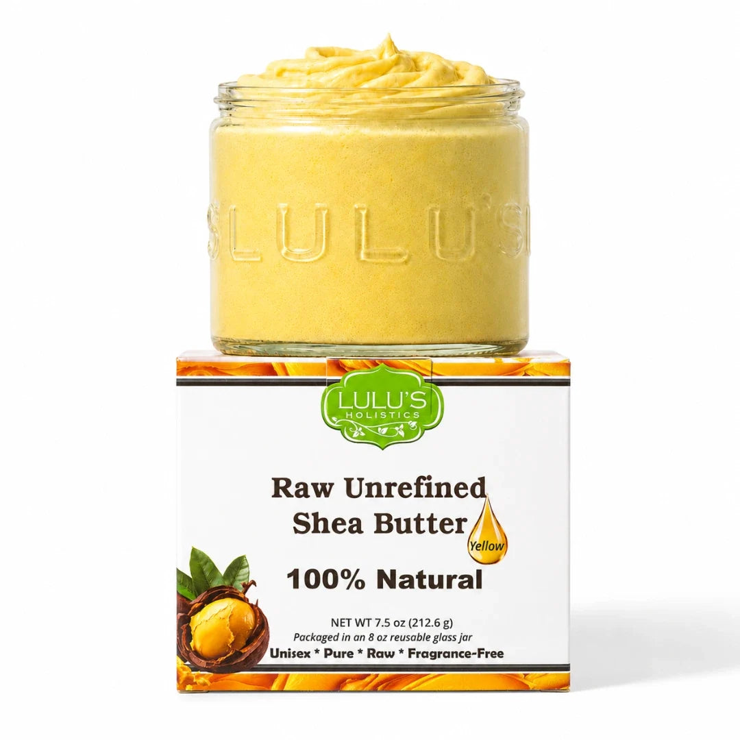 Lulu's Holistics 100% Raw African Unrefined Yellow Shea Butter – Pure, Natural Moisture