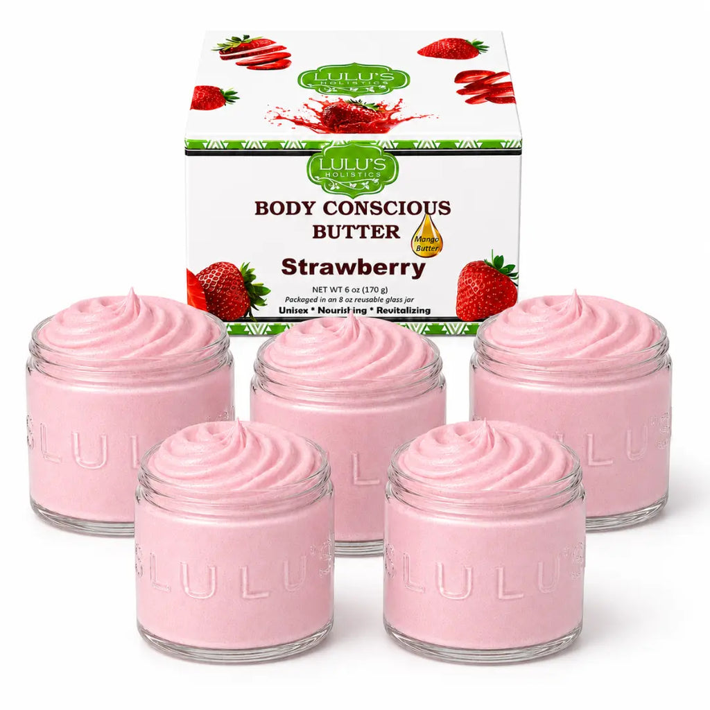 Lulu's Holistics Strawberry & Dragon Fruit Whipped Mango Body Butter – Gentle Exfoliation & Deep Moisture