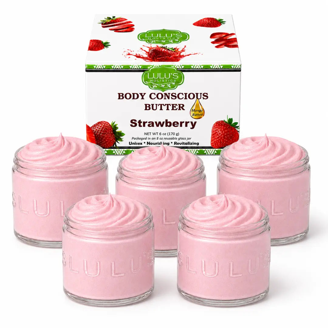 Lulu's Holistics Lavender Glowing Whipped Body Butter with Raw African Yellow Shea Base