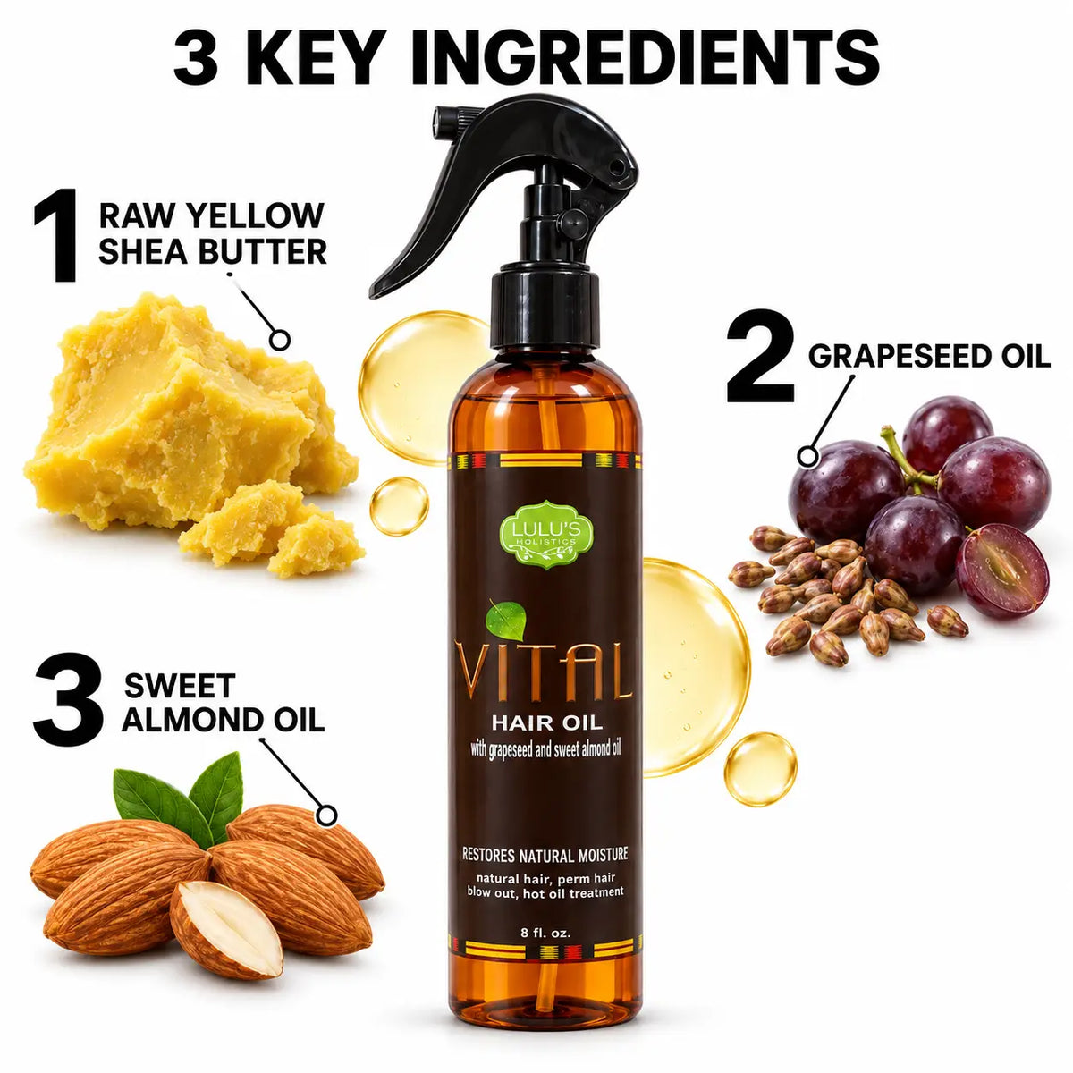 Lulu's Holistics Vital Conditioning & Strengthening Treatment Oil (8oz)