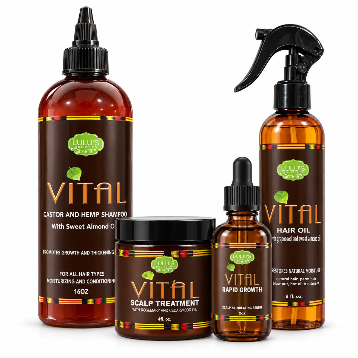 Lulu's Holistics Vital Hair & Scalp Conditioning Complete 4-Piece Routine Box