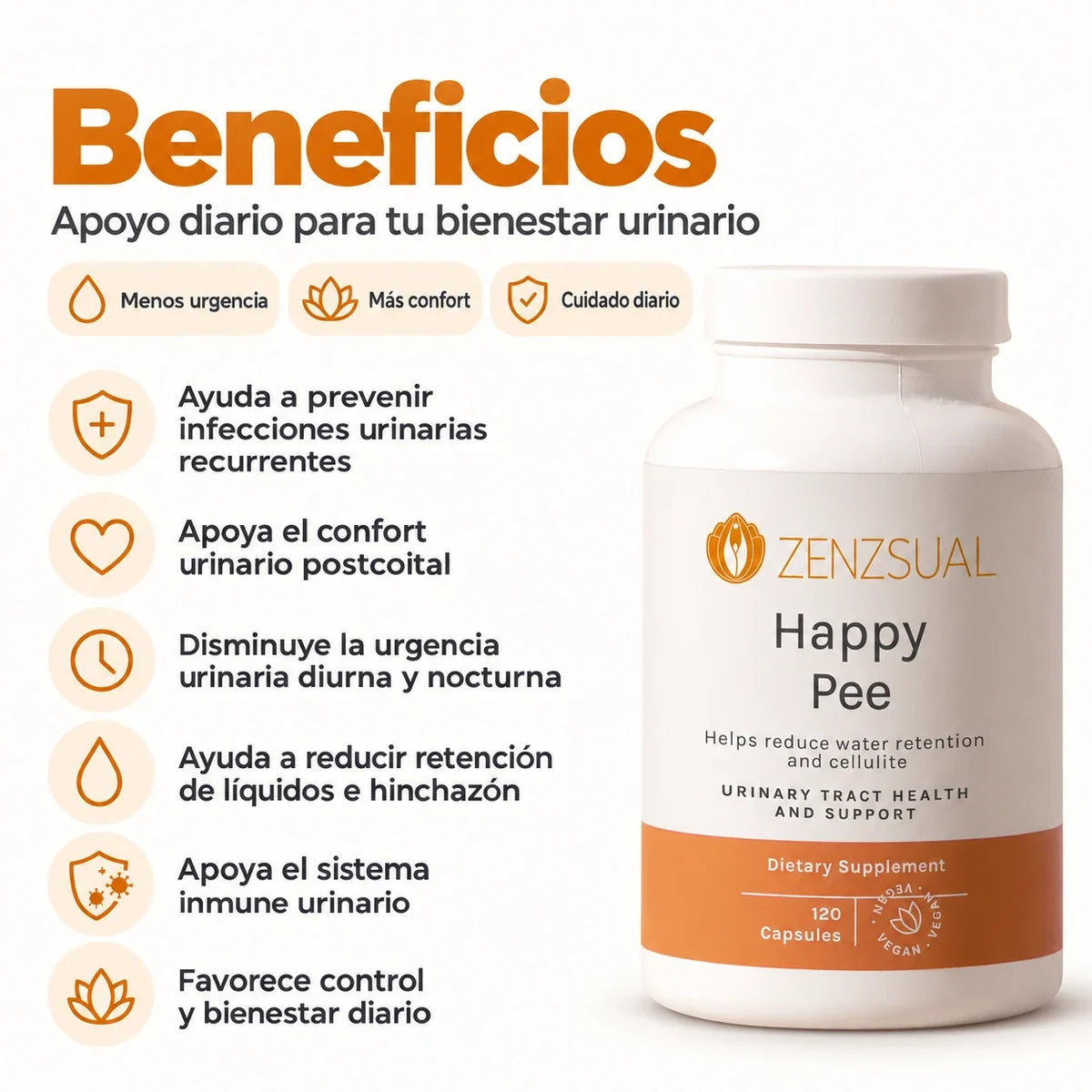 Happy Pee - Suplemento Nutricional para la Salud Urinaria Femenina